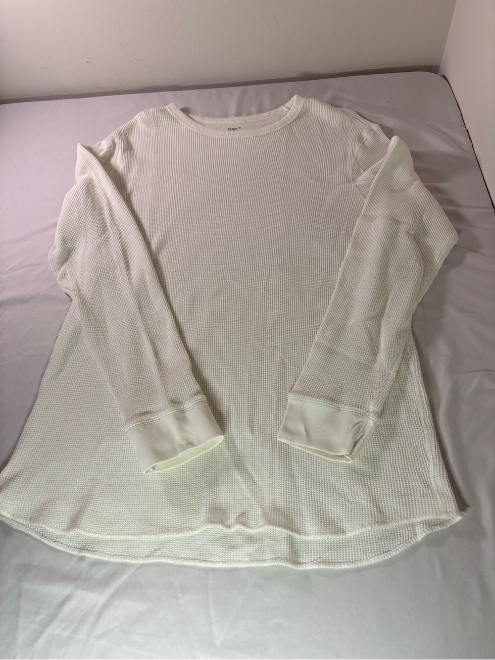 GAP Off-White Waffle Knit Crewneck Sweater